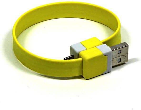 Neutral USB-A - microUSB-kabel 0,25 m Gul