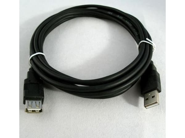USB-kabellogo USB-A - USB-A 3 m Sort