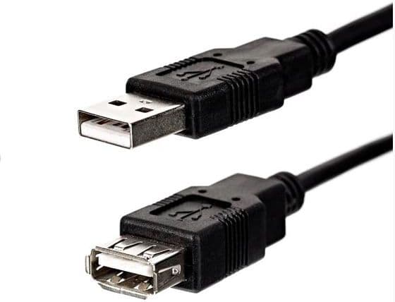 USB-kabellogo USB-A - USB-A 3 m Sort