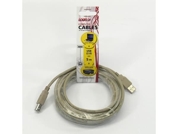 USB-logo USB-A-kabel - 5 m grå (15853)
