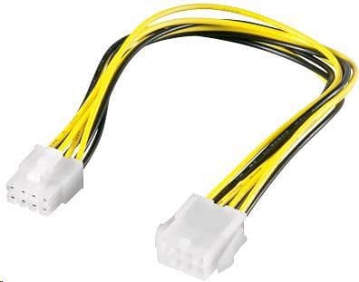 PremiumCord ATX/EPS 8-nastainen - ATX/EPS 8-nastainen, 0.28m, keltainen (kn20)