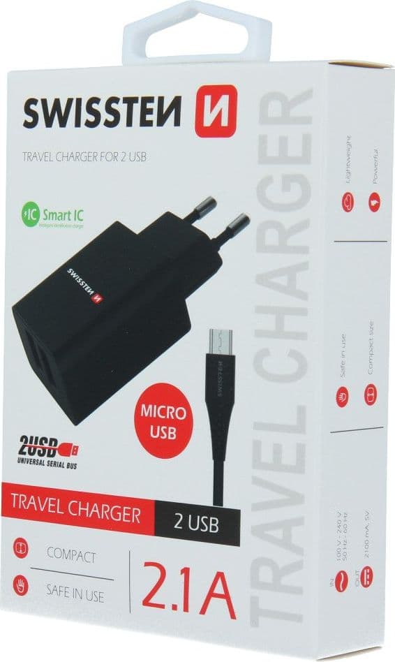 Swissten laturi 2x USB-A 2.1 A (22052000)