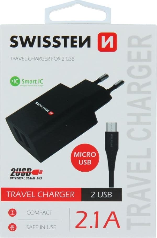Swissten laturi 2x USB-A 2.1 A (22052000)