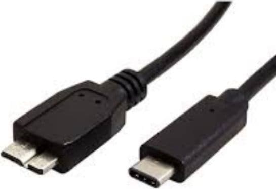 USB cable USB (3.1), USB micro B M- USB C M, 1m, round, black, plastic bag