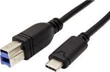 Cable USB USB (3.0), USB B M- USB C M, 3m, round, black, plastic bag, SuperSpeed