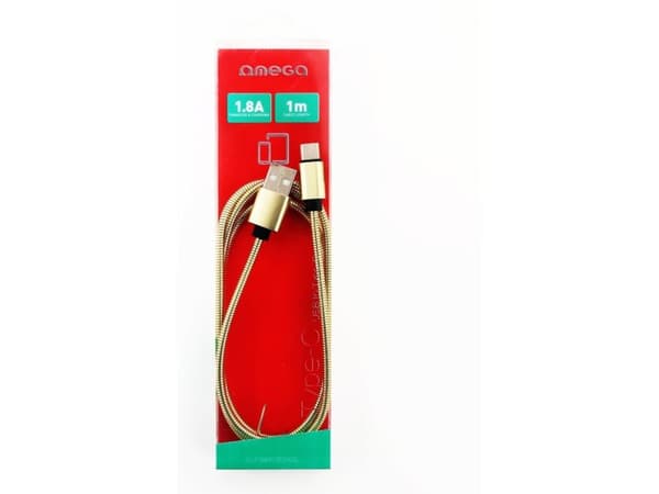 Kabel USB Omega USB-A - Lightning 1 m Złoty (OUFBB6LBOXGL)