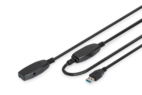 DIGITUS - USB-förlängningskabel - USB typ A (hane) till USB typ A (hona) - USB 3.0 - 10 m - aktiv - svart