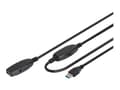 Miniatyrbild 1 av 5: DIGITUS - USB-förlängningskabel - USB typ A (hane) till USB typ A (hona) - USB 3.0 - 10 m - aktiv - svart