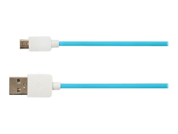 iBOX - USB-kabel - USB (hane) till mikro-USB typ B (hane) - 3 A - 1 m - blå