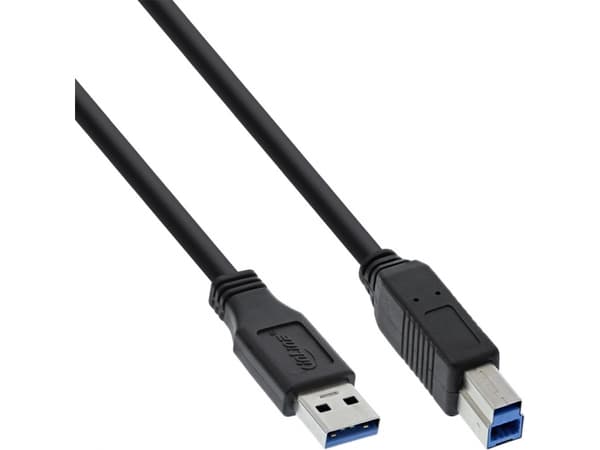 DELTACO USB3-120S - USB-kabel - USB typ A (hane) till USB Type B (hane) - USB 3.0 - 2 m - svart