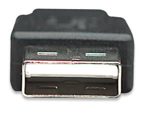 Manhattan 307178, 1,8 m, USB A, Micro-USB B, USB 2.0, Hankjønn/hankjønn, Sort