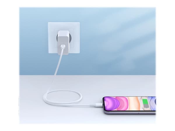 Ugreen 10493, 1 m, USB C, USB C/Lightning, Naaras, Uros, Valkoinen