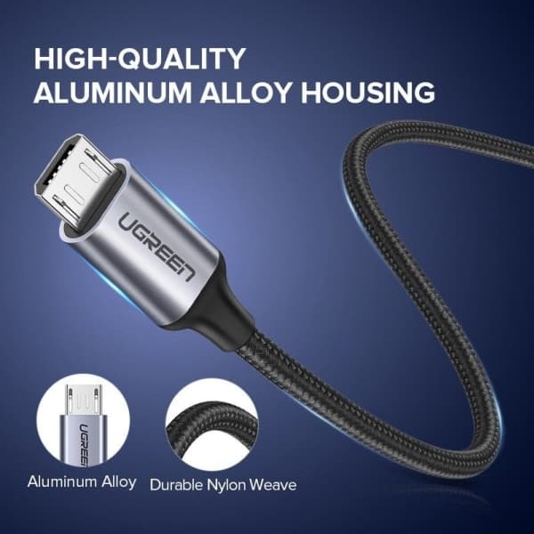 USB-kabel til Micro USB UGREEN QC 3.0 2.4A 1m (tysk)