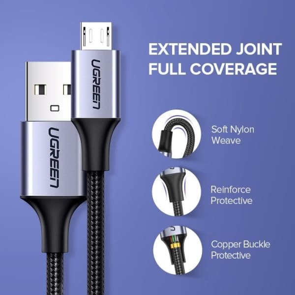 USB-kabel til Micro USB UGREEN QC 3.0 2.4A 1m (tysk)