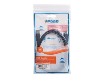 Manhattan 333368, 1,8 m, USB A, USB B, USB 2.0, Hane/Hane, Svart