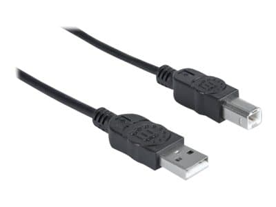 Manhattan 333368, 1,8 m, USB A, USB B, USB 2.0, Hane/Hane, Svart