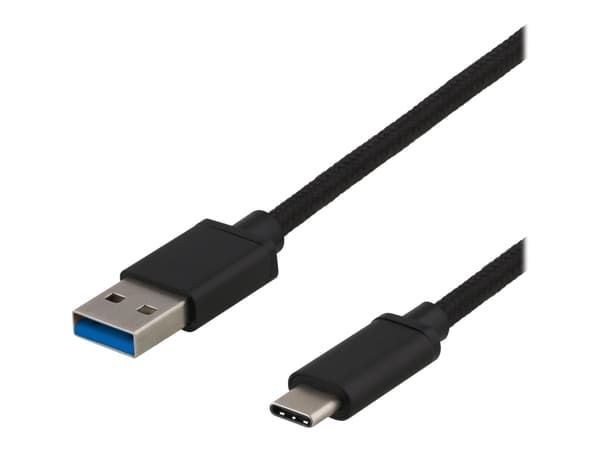 DELTACO - USB-adapter - 24 pin USB-C (hane) till USB typ A (hane) - USB 3.1 Gen 1 - 3 A - 25 cm - svart