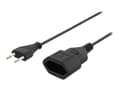 Miniatyrbilde 3 av 5: DELTACO DEL-109AC - Strømforlengelseskabel - Europlug (hann) rett til IEC 60906-1 (hunn) rett - AC 250 V - 2.5 A - 1 m - svart