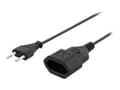 Miniatyrbilde 1 av 5: DELTACO DEL-109AC - Strømforlengelseskabel - Europlug (hann) rett til IEC 60906-1 (hunn) rett - AC 250 V - 2.5 A - 1 m - svart