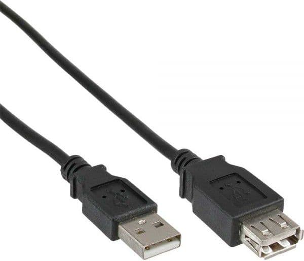 InLine 4043718111077, 5 m, USB A, USB A, USB 2.0, Musta
