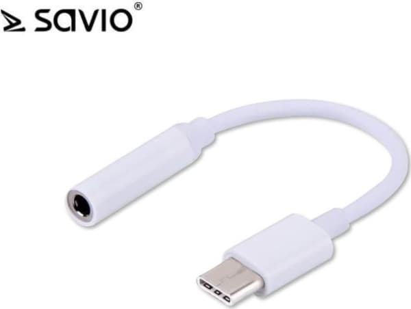 Savio AK-35, Valkoinen, USB C, 3.5mm, 0,12 m, Uros, Naaras