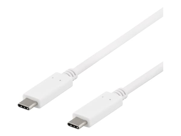 Deltaco USBC-1407, 1 m, USB C, USB C, USB 3.2 Gen 2 (3.1 Gen 2), Valkoinen