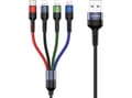 Miniatyrbild 2 av 2: Kabel USB Usams USB-A - USB-C + microUSB + 2x Lightning 3 m Czarny (63757-uniw)