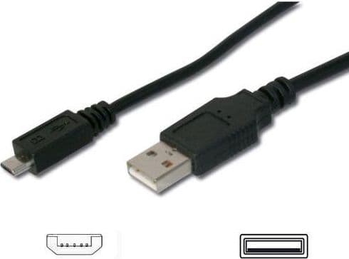 PremiumCord KU2M1F, 1 m, USB A, Micro-USB B, USB 2.0, 0,48 Gbit/s, Svart