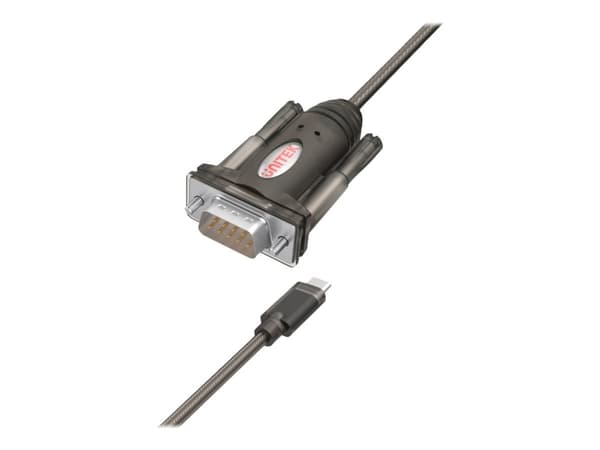 Unitek Y-1105K - USB / seriell kabel - 24 pin USB-C (hane) till RS-232 (hane) - 1.5 m - USB-ström, tumskruvar - svart