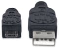 Miniatyrbild 1 av 5: Manhattan USB A - MicroUSB B, 1 m, USB A, Micro-USB B, USB 2.0, Hane/Hane, Svart
