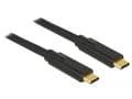 Miniatyrbild 3 av 5: Delock - USB-kabel - 24 pin USB-C (han) til 24 pin USB-C (han) - USB 2.0 - 3 A - 4 m - sort