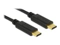 Miniatyrbild 2 av 5: Delock - USB-kabel - 24 pin USB-C (han) til 24 pin USB-C (han) - USB 2.0 - 3 A - 4 m - sort