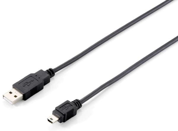 Equip 128521, 1,8 m, USB A, Mini-USB B, USB 2.0, Hankjønn/hankjønn, Sort