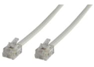 MicroConnect Modular Straight - Telefonkabel - RJ-11 (6 pin) (hann) til RJ-11 (6 pin) (hann) - 5 m - hvit
