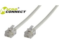 MicroConnect Modular Straight - Telefonkabel - RJ-11 (6 pin) (hann) til RJ-11 (6 pin) (hann) - 5 m - hvit