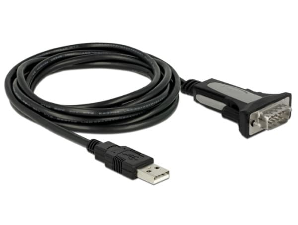 Delock - USB / seriell-kabel - USB (hann) til RS-232 (hann) - 4 m - tommelskruer - svart