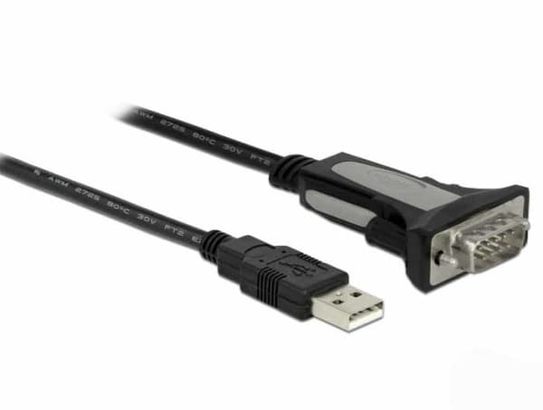 Delock - USB / seriell-kabel - USB (hann) til RS-232 (hann) - 4 m - tommelskruer - svart