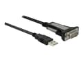 Miniatyrbilde 1 av 5: Delock - USB / seriell-kabel - USB (hann) til RS-232 (hann) - 4 m - tommelskruer - svart