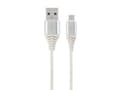 Miniatyrbild 3 av 5: Cablexpert Premium - USB-kabel - Micro-USB Type B (hane) till USB (hane) - USB 2.0 - 2.1 A - 2 m - vit, silver