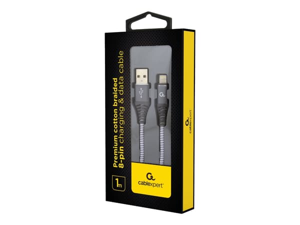 Cablexpert Premium - Lightning-kabel - USB hane till Lightning hane - 1 m - vit, rymdgrå