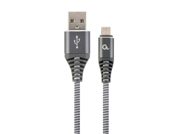 Cablexpert Premium - USB-kabel - Micro-USB Type B (hane) till USB (hane) - USB 2.0 - 2.1 A - 2 m - vit, rymdgrå