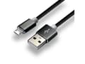 Miniatyrbild 2 av 5: everActive Micro USB-kabel 1m - svart, silikon, stöd för snabbladdning, 2,4A - CBS-1MB