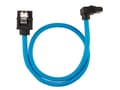 Miniatyrbild 3 av 5: CORSAIR Premium Sleeved - SATA-kabel - Serial ATA 150/300/600 - SATA (hane) rak, låst till SATA (hane) högervinklad - 30 cm - blå (paket om 2)