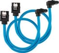 Miniatyrbild 5 av 5: CORSAIR Premium Sleeved - SATA-kabel - Serial ATA 150/300/600 - SATA (hane) rak, låst till SATA (hane) högervinklad - 30 cm - blå (paket om 2)