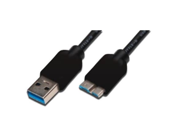 USB 3.0 anslutningskabel [1x USB 3.2 Gen 1 kontakt A (USB 3.0) - 1x USB 3.2 Gen 1 kontakt Micro B (USB 3.0)] 25.00 cm Svart Digitus