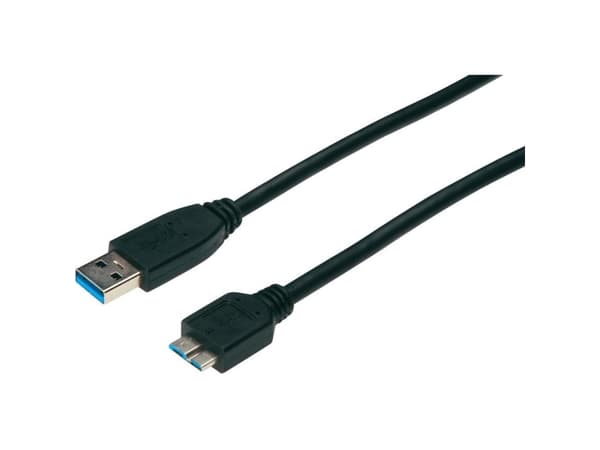 USB 3.0 anslutningskabel [1x USB 3.2 Gen 1 kontakt A (USB 3.0) - 1x USB 3.2 Gen 1 kontakt Micro B (USB 3.0)] 25.00 cm Svart Digitus