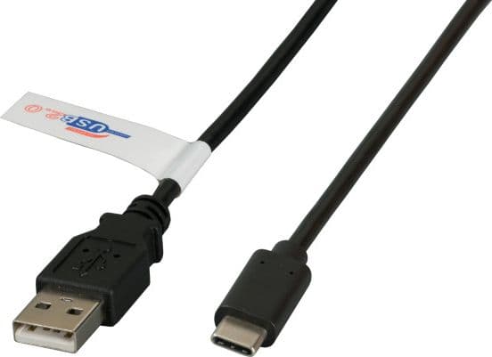EFB Elektronik K5258SW.2, 2 m, USB A, USB C, USB 2.0, 0,48 Gbit/s, Svart