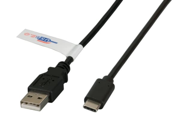 EFB Elektronik K5258SW.2, 2 m, USB A, USB C, USB 2.0, 0,48 Gbit/s, Svart
