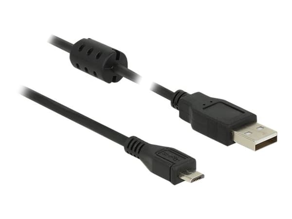 Delock - USB-kabel - USB (hane) till mikro-USB typ B (hane) - USB 2.0 - 5 m - svart