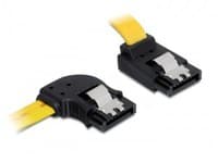 DeLOCK Cable SATA - SATA-kabel - Serial ATA 150/300/600 - SATA (hona) till SATA (hona) - 50 cm - spolad, vänstervinkelkontakt, rätvinkelkontakt - gul
